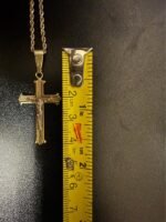 14K Yellow Gold Rope Chain & Two-Tone Cross Pendant - Image 8