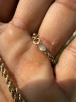 14K Yellow Gold Rope Chain & Two-Tone Cross Pendant - Image 3