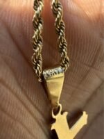 14K Yellow Gold Rope Chain & Two-Tone Cross Pendant - Image 5