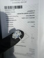 6.07 CT IGI Certified E VVS2 Lab Grown Oval Diamond Ring - Image 9