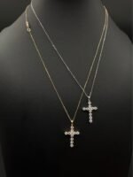 1 CTW Diamond Cross Pendant Solid 10K Gold With Adjustable Gold Chain 16”-18” - Image 7