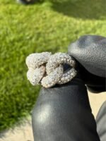 Natural Diamond Miami Cuban Link Ring – Solid 14K White Gold | 15MM | Size 8.5 - Image 8