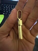 Natural Diamond “J” Initial Pendant Solid 10K Yellow Gold Approx 5 CTW 25.23G - Image 5