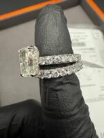 6.74 CTW E VS1 Radiant Cut Diamond Ring 💍 Solid 14K White Gold ✅ IGI Certified Lab Created CVD - Image 2