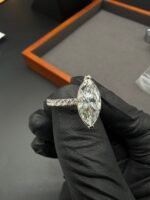 3.58 CTW E VS1 Marquise Diamond Ring 💍 Solid 14K White Gold ✨ IGI Certified Lab Diamond 💎 - Image 3
