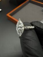 3.58 CTW E VS1 Marquise Diamond Ring 💍 Solid 14K White Gold ✨ IGI Certified Lab Diamond 💎 - Image 4