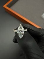 3.58 CTW E VS1 Marquise Diamond Ring 💍 Solid 14K White Gold ✨ IGI Certified Lab Diamond 💎
