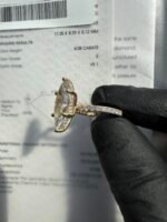 4.08 CT E VS1 Marquise Ring 14K Yellow Gold Hidden Halo + Diamond on Band - Image 10