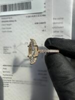 4.08 CT E VS1 Marquise Ring 14K Yellow Gold Hidden Halo + Diamond on Band - Image 4