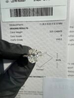 3.01 CT IGI Certified E VVS2 Oval Diamond Ring 14K Yellow Gold