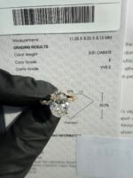 3.01 CT IGI Certified E VVS2 Oval Diamond Ring 14K Yellow Gold - Image 2