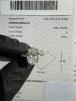 3.01 CT IGI Certified E VVS2 Oval Diamond Ring 14K Yellow Gold - Image 5