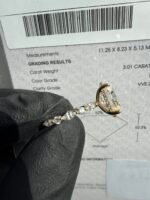 3.01 CT IGI Certified E VVS2 Oval Diamond Ring 14K Yellow Gold - Image 4