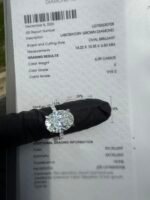 6.09 CT IGI Certified E VVS2 Oval Diamond Ring Solid 14K White Gold - Image 4