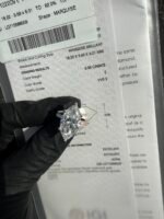 6.05 CT IGI Certified E VVS2 Marquise Diamond Ring Solid 14K White Gold