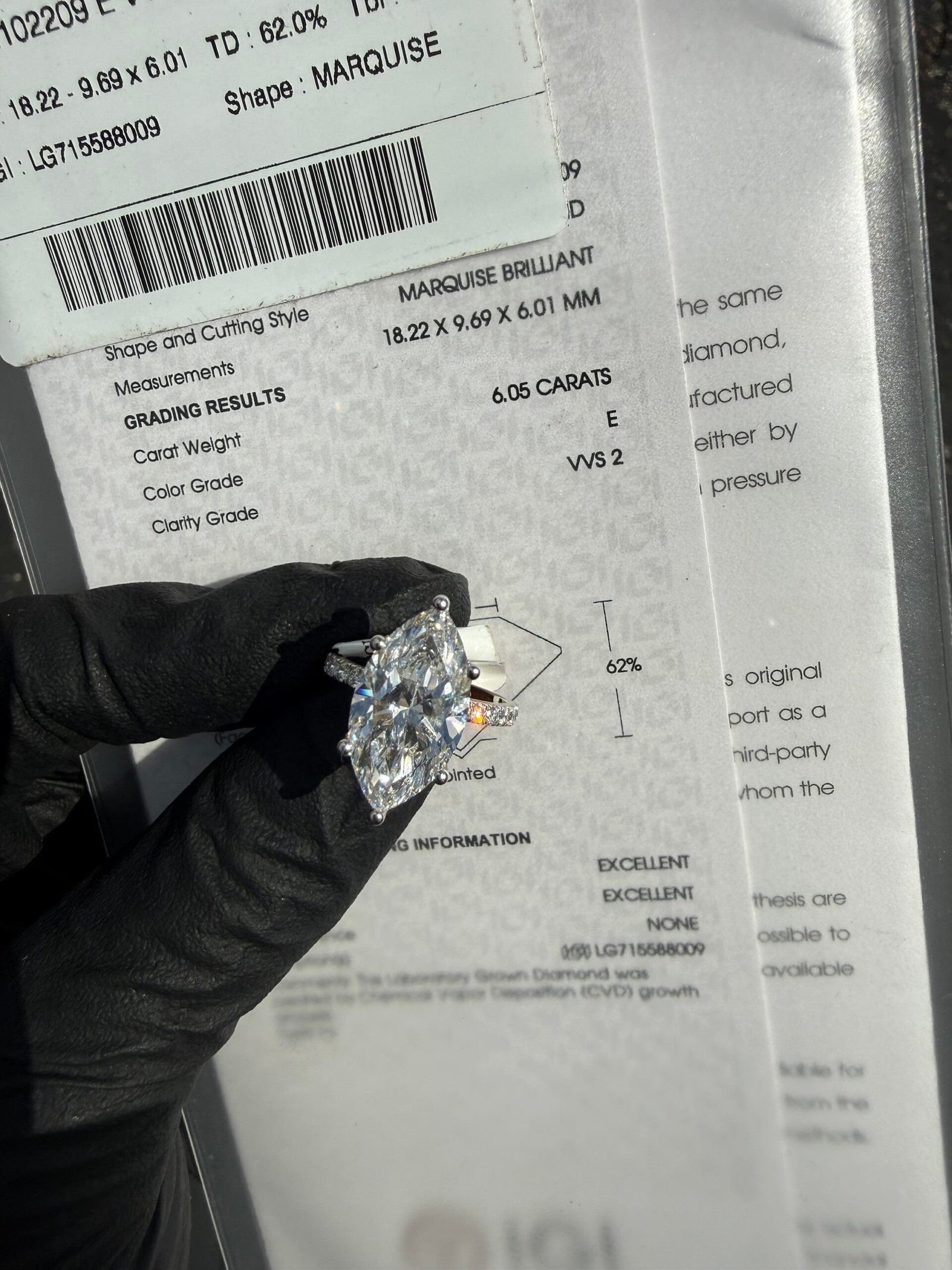 img_8503 6.05 CT IGI Certified E VVS2 Marquise Diamond Ring Solid 14K White Gold - Image 1