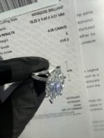 6.05 CT IGI Certified E VVS2 Marquise Diamond Ring Solid 14K White Gold - Image 3