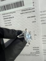 6.05 CT IGI Certified E VVS2 Marquise Diamond Ring Solid 14K White Gold - Image 5