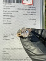 2.44 CTW Oval Lab-Grown Diamond Ring Set in Solid 14K Yellow Gold