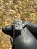 2.05 CT Radiant Lab-Grown Diamond Ring in Solid 14K Yellow Gold - Image 2