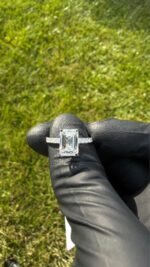 3.50 CTW Emerald Lab-Grown Diamond Ring in Solid 14K White Gold - Image 2