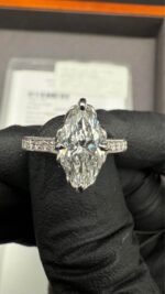2.50 CTW Marquise Lab-Grown Diamond Ring in 14K White Gold - Image 7