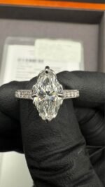 2.50 CTW Marquise Lab-Grown Diamond Ring in 14K White Gold - Image 9