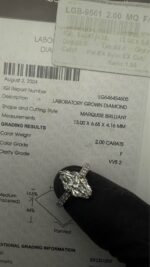 2.50 CTW Marquise Lab-Grown Diamond Ring in 14K White Gold - Image 10