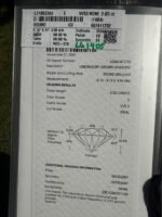 Lab report photo - 6.10 CTW E VVS2 Round Diamond Ring – Solid 14K White Gold, IGI Certified Lab Created CVD