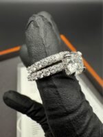 Diamond ring on finger - 6.10 CTW E VVS2 Round Diamond Ring – Solid 14K White Gold, IGI Certified Lab Created CVD