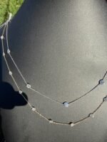 Solid 14K gold diamond by the yard necklace, both necklaces displayed on a black bust, 2.05-2.47 CTW lab-grown diamonds