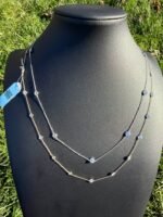 Solid 14K gold diamond by the yard necklace with 2.05-2.47 CTW lab-grown diamonds displayed on a black bust